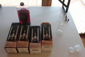 lot 117 image: Northern Lights Fireplace Oil Lamp Set with Lamp Fuel