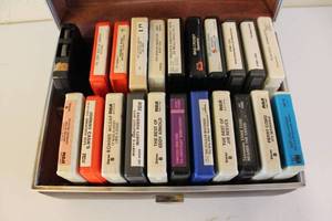 lot 187 image: Vintage 8-Track Tape Collection with Storage Case