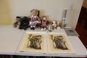 lot 196 image: Lot of Goebel Collectors Club Prints, Dolls, and Decorative Items