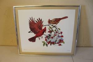 lot 203 image: Set of 3 Framed Bird Art Prints