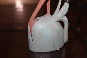 lot 213 image: Hand-Painted Wooden Crane Sculpture