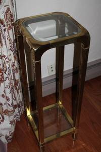 lot 214 image: Brass and Glass Side Table