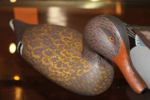 lot 227 image: Vintage Hand-Painted Wooden Duck Decoys - Pair