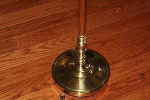 lot 248 image: Gold Brass Floor Lamp with Pleated Shade