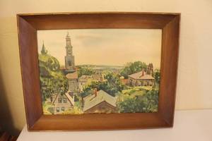 lot 256 image: Set of 3 Framed Landscape Watercolor Paintings