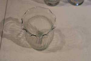 lot 279 image: Set of 5 Clear Glass Vase Shades with Ruffled Rims
