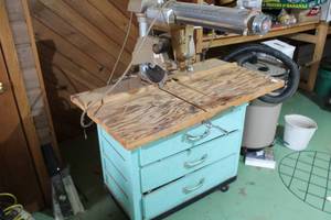 lot A-312 image: Craftsman Radial Arm Saw with Storage Cabinet