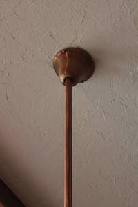 lot 322 image: Vintage Brass-Style Ceiling Fan with Wooden Blades