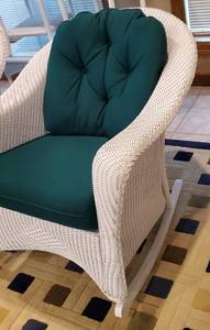 lot 4 image: Lloyd Loom Wicker Rocker and Chair