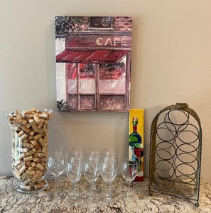 lot 54 image: Wine Lot Glasses Rack and Decor