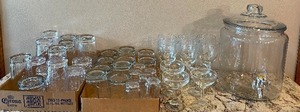 lot 59 image: Large Glassware Lot with Beverage Dispenser