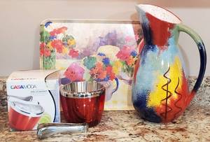 lot 56 image: Pfaltzgraff Sedona Pitcher and 1996 Judy Boswell Platter