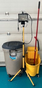 lot 45 image: Work Light, Garbage Bin and Mop Bucket