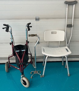 lot 68 image: Shower Chair, Walker, Crutches and Cane