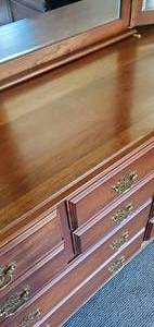 lot 114 image: Bedroom Dresser with Trifold Mirror by Klinger
