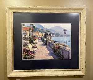 lot 91 image: Bellagio Promenade Art Print by Howard Behrens Framed and Matted