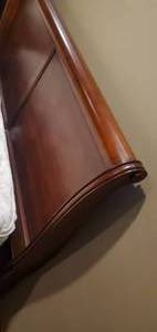 lot 144 image: Full Size Sleigh Style Headboard and Footboard and Frame