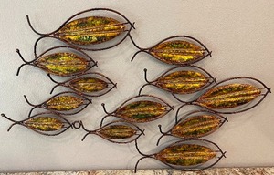 lot 130 image: Abstract Metal School of Fish Wall Art