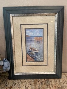 lot 133 image: Sailboat Pictures and Blue Floral in Basket
