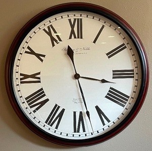 lot 163 image: Large Wall Clock by Sterling and Noble