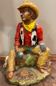 lot 183 image: Vintage 1979 Universal Statuary Cowboy Resin Statue Figure