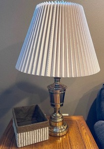 lot 186 image: Brass Table Lamp and Basket