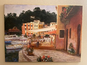 lot 228 image: Morning Stroll by George Bates Wall Art Matted Print