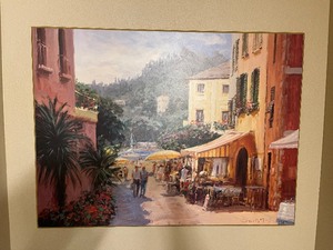lot 210 image: Al Fresco by George Bates Wall Art