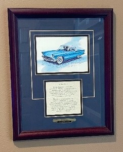 lot 126 image: 1957 Ford T-Bird Print Framed