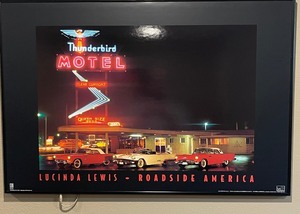 lot 158 image: LED Picture - Thunderbird Motel Framed Poster Art by Lucinda Lewis 36 x 28 by Lucinda Lewis
