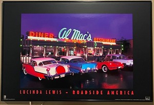 lot 165 image: LED Picture - Al Macs Diner Framed Poster Art by Lucinda Lewis 36 x 28 by Lucinda Lewis 
