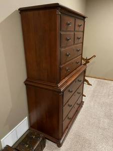 lot 214 image: Tallboy Dresser with Matching Nightstand