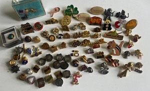 lot 54 image: Large Lot of Lapel Pins Vintage 1950s Service Clubs and MISC