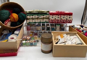 lot 52 image: Large LOT of Sewing Notions - Thread, Buttons, Cases
