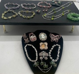 lot 55 image: Misc. Spring Colors Jewelry Lot Pastels and Crystals