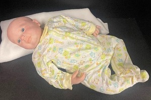 lot 64 image: Soft Body Realistic Baby Doll Boy 19 Hand Painted Unmarked Reborn Doll