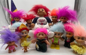 lot 97 image: Large Lot of Novelty Russ Style Trolls Minnesota Twins, Chief, California, Scuba Diver