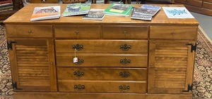lot 106 image: Ethan Allen Louvered Door BuffetDresser Maple