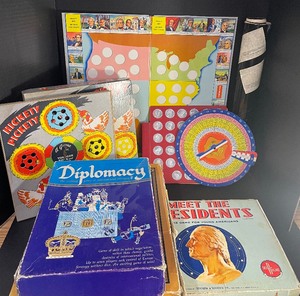 lot 122 image: Vintage Games Hickety Pickety, Meet the Presidents, Diplomacy ETC