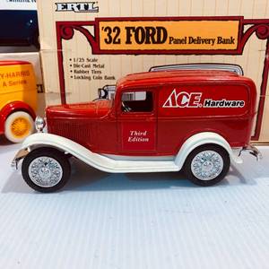 Three Boxed  Branded (Smith and Wesson, Ace Hardware and Massey Harris) Diecast Automobile Banks