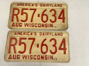 Vintage Wisconsin License Plates
