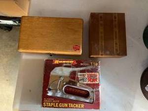 Vintage Tru Vue 3D Viewer and Film Strips, Vintage Burgess Vibro-Tool, Arrow T-50 Staple Gun