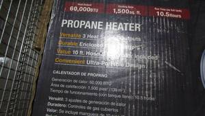 Remington 60,000 LP Forced Air Heater With Variable Output (Item 9)