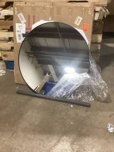 lot 13 image: 30 in. W x 30 in. H Round Metal Framed Wall Bathroom Vanity Mirror Black Customer Returns See Pictures