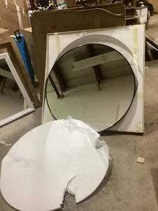 lot 16 image: TA 36 in. x 36 in. Black Modern Round Framed Decorative Mirror  Customer Returns See Pictures