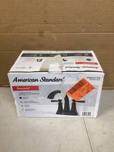 lot 44 image: American Standard Rumson 4 in. Centerset 2-Handle Bathroom Faucet in Matte Black Customer Returns See Pictures