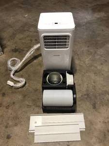 Vissani 5,000 BTU 115-Volt Portable Air Conditioner for 150 sq. ft. Rooms with Dehumidifier and Remote in White  Customer Returns See Pictures