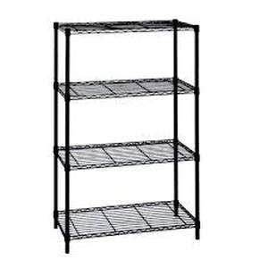 Lot of HDX 4-Tier Steel Wire Shelving Unit in Black (36 in. W x 54 in. H x 14 in. D)    Customer Returns See Pictures