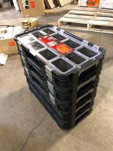 Lot of Husky Connect Stackable Portable Heavy Duty Lightweight 10-Compartment Small Tool and Parts Organizer (2-Pack)  Customer Returns See Pictures