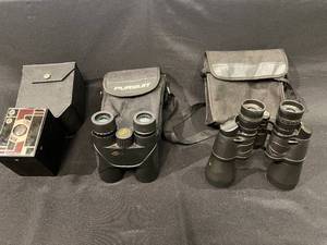 lot 235 image: Lot of Vintage Kodak Beau Brownie Camera and Binoculars with Cases